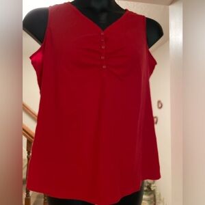 Bright Red 100% Cotton Tank Top - Size XL